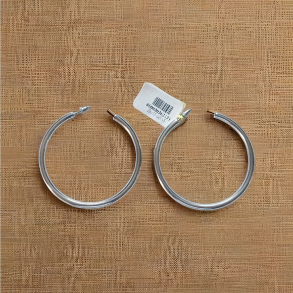 Sterling Silver Hoop Earrings | Classic Large Silver Hoops Lightweight Jewelry - Picture 1 of 4